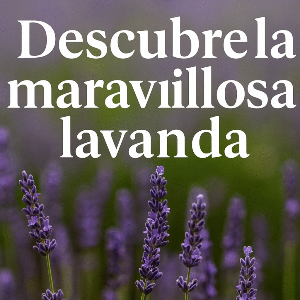 campo de lavanda con cartel descubre la maravillosa lavanda