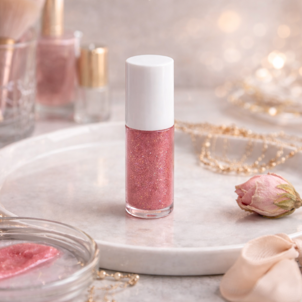 bote de labial gloss casero en el tocador