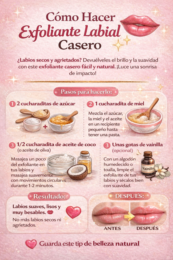 infografia exfoliante labial