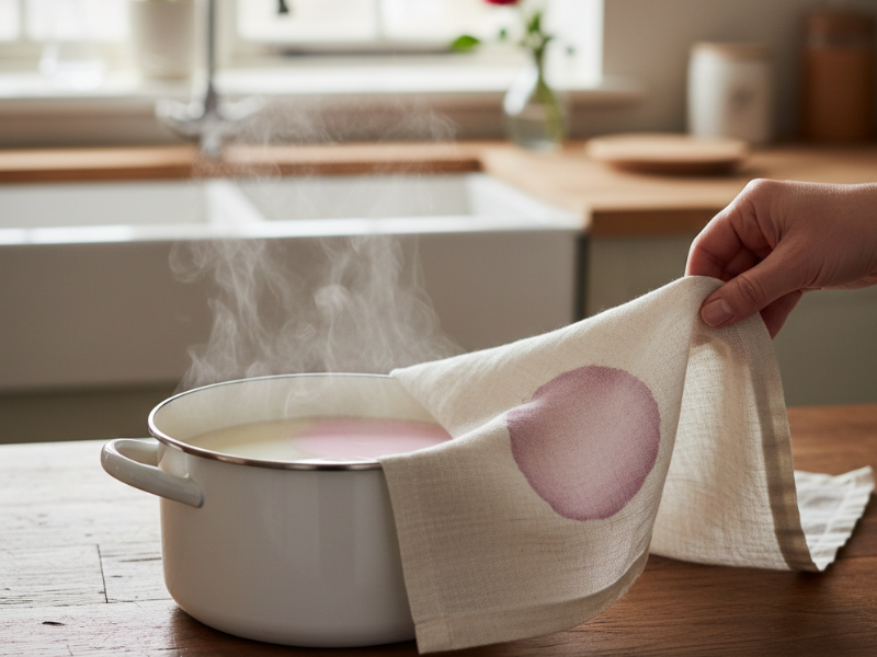 técnica con olla para eliminar manchas de vino