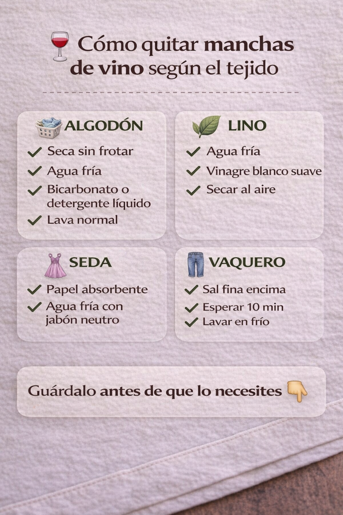 infografia eliminar manchas de vino
