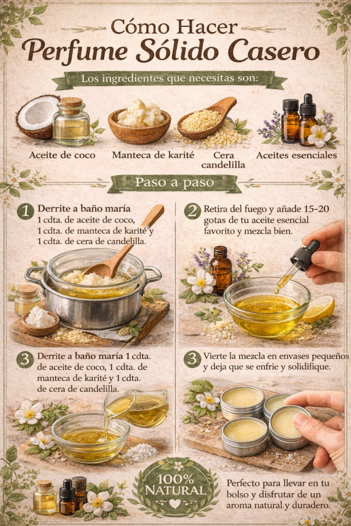infografia perfume solido casero