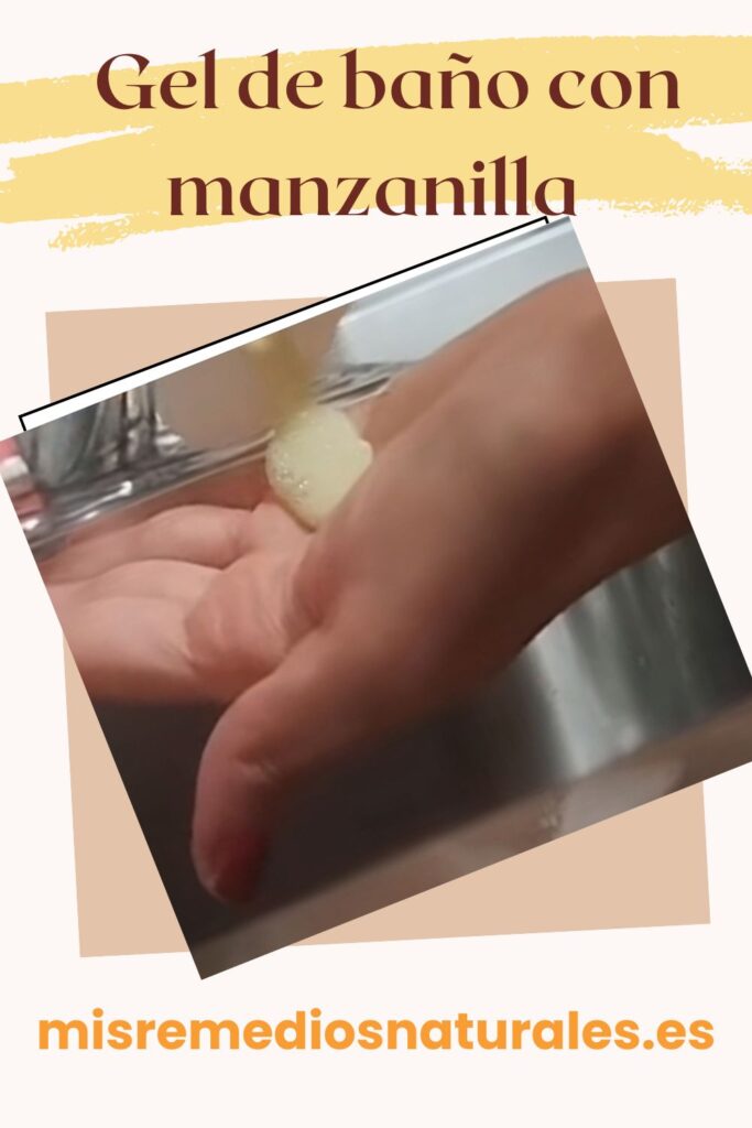 pin gel de baño casero de manzanilla